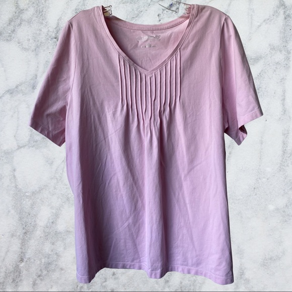 Catherines Suprema Collection Pink V-neck Tee